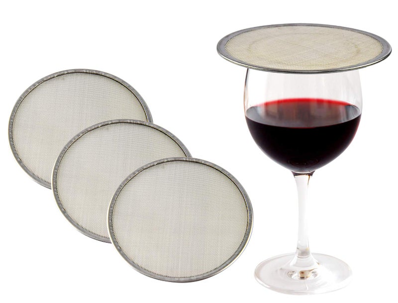 Home-X Pack of 4 Wine Glass Covers â€“ BPA-Free Stainless Steel Drink Covers to Keep Bugs Out â€“ Dishwasher Safe Mesh Cup Covers for Drinks and Beverages â€“ Fits Wine Glasses & Other Drinking Cups - Image 1